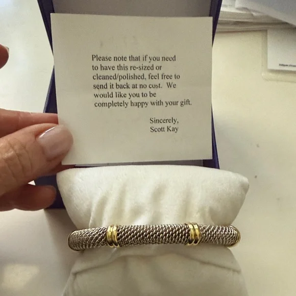 Scott Kay Silver and Gold Mesh Bracelet - Picture 3 of 8